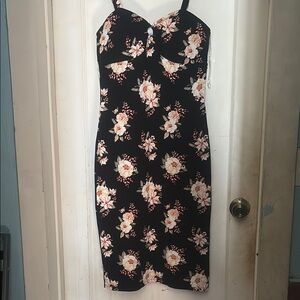 Floral Black Dress